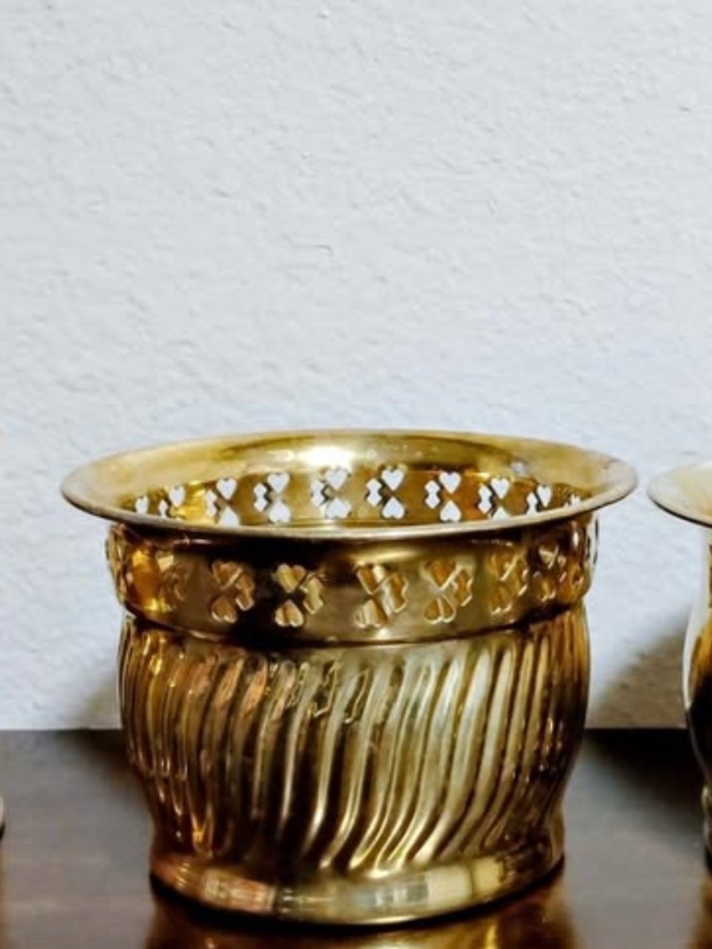 Brass Planter and Bowl Set - Polished Brass Finish